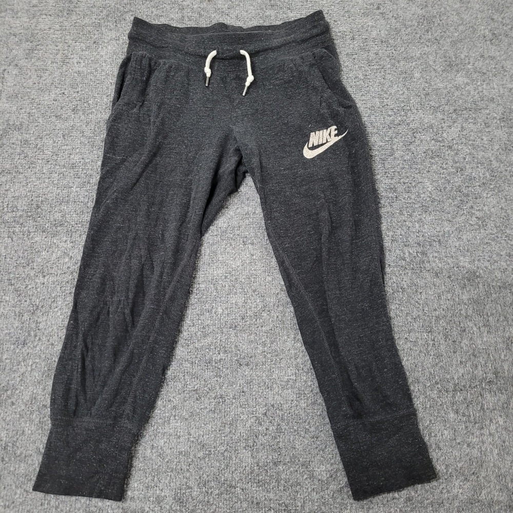 Nike Joggers Womens Size XS Charcoal Organic Cotton Slim Fit Athletic Sweats